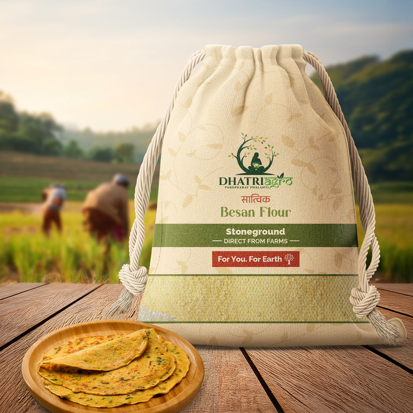 Stoneground Besan Flour,1 Kg | Organic Gram Flour | Farm Fresh | Iron Rich | Gluten Free | Natural | Chemical Free
