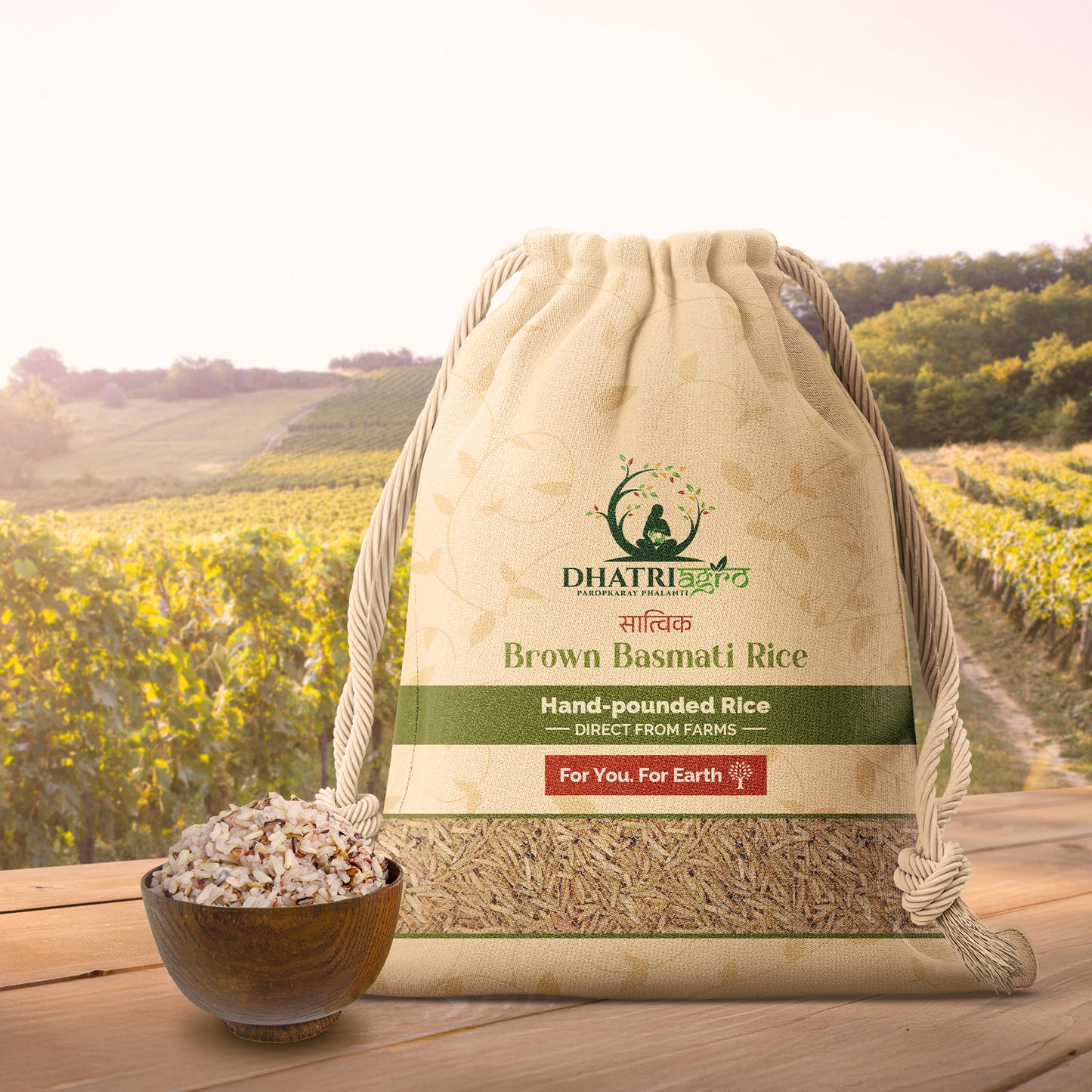 Handpounded Brown Basmati Rice, 1 Kg | Organic Rice | Farm Fresh | Gluten Free | Low GI | Flavourful | Natural