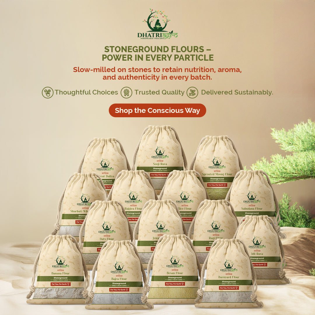 Dhatri Agro Sprouted Jowar Flour, 1 Kg | Jowar ka Atta | Low Sugar, Gluten-Free | No Preservatives, Natural | Eco-Friendly