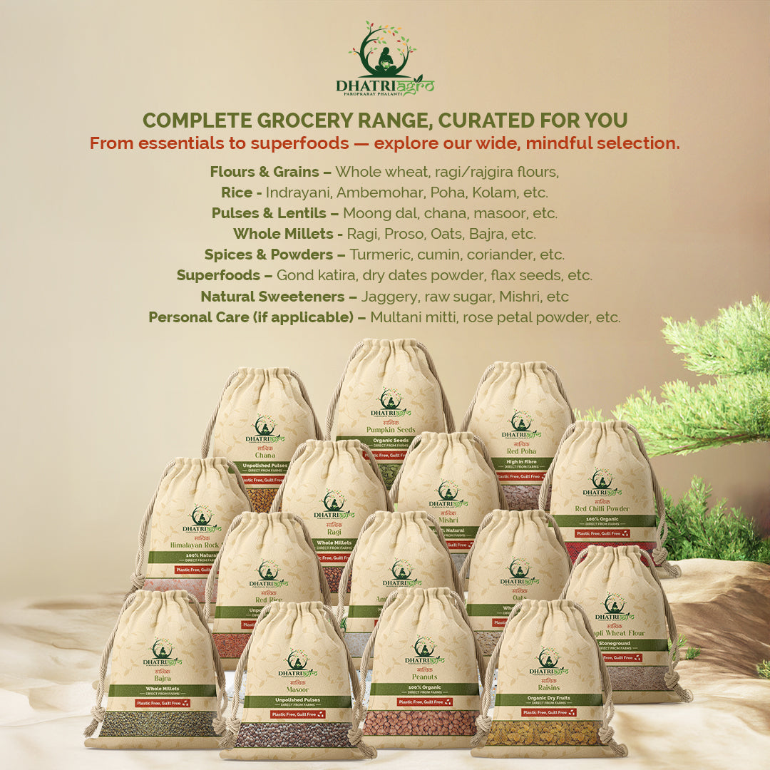 Stoneground Khapali Atta, 1 Kg | Organic Emmer Wheat Flour | Farm Fresh | Low GI | Diabetic Friendly | Pesticide Free