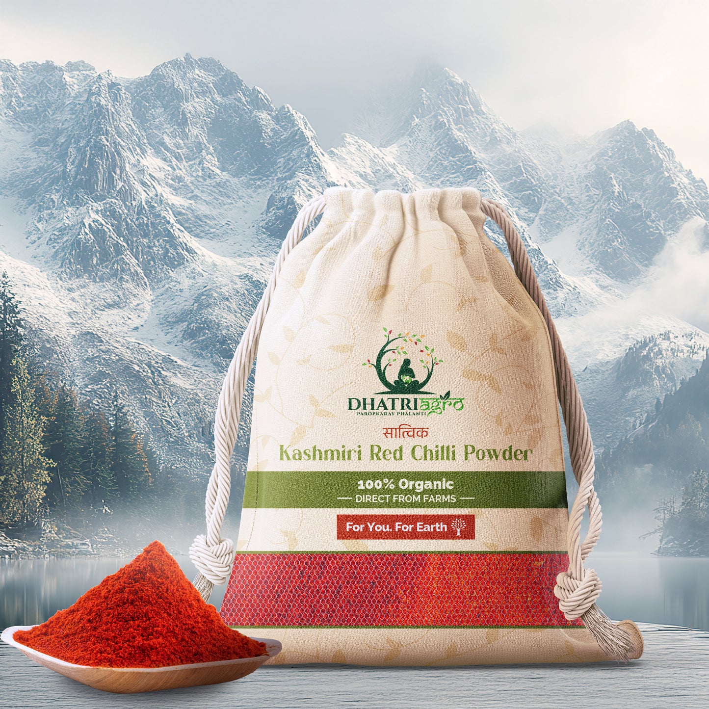 Handpounded Kashmiri Red Chilli Powder, 1 Kg | Organic Kashmiri Lal Mirch Powder | Farm Fresh | Low GI | Gluten Free | Aromatic | Chemical Free