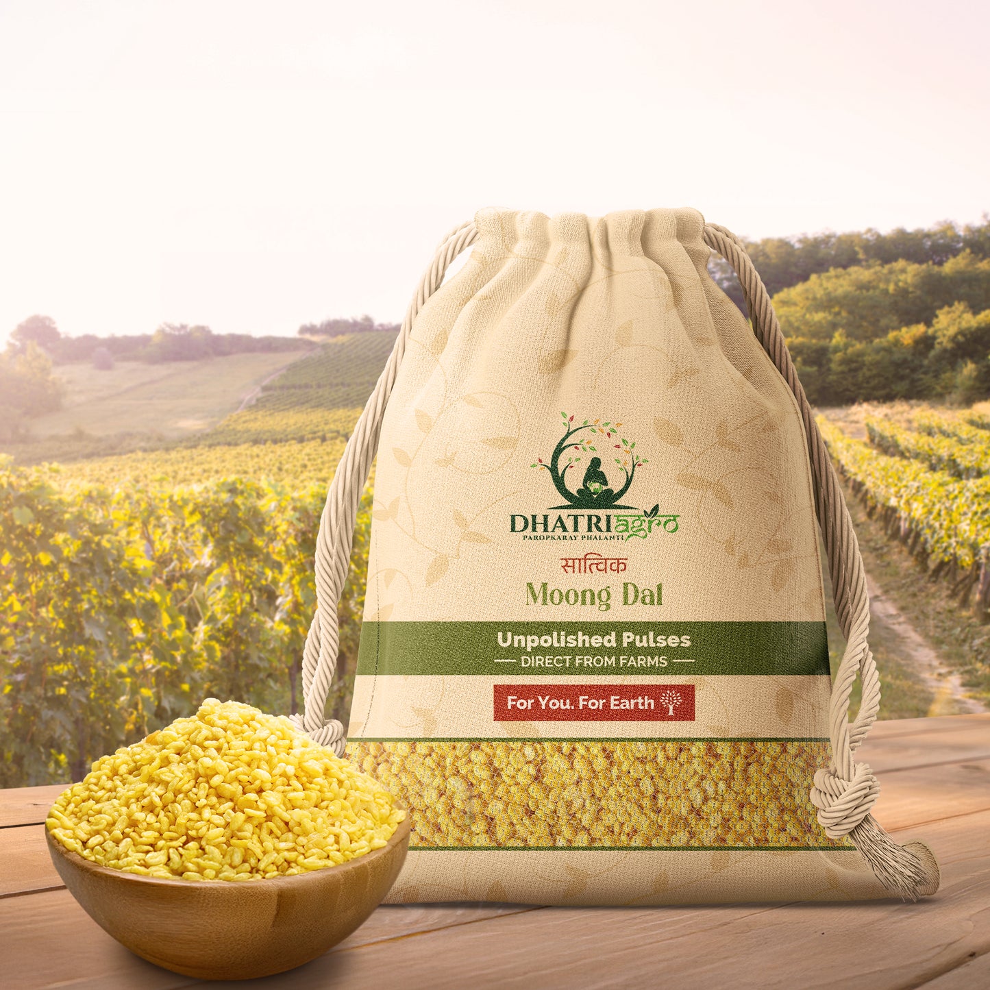 Unpolished Moong Dal, 1 Kg | Organic Yellow Moong Dal Split | Farm Fresh | Iron Rich | Low GI | Latur Dal | Natural