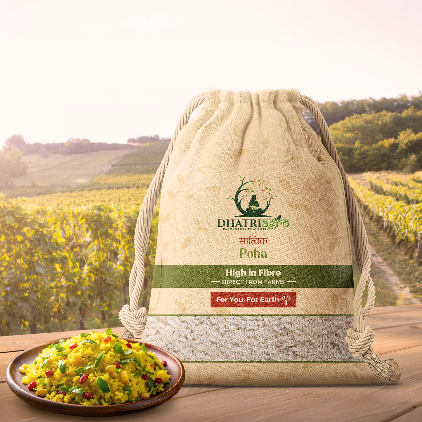 Handpounded White Poha, 1 Kg | Organic Beaten Rice | Farm Fresh | Vegan | Low GI | HIghly Aromatic | Natural