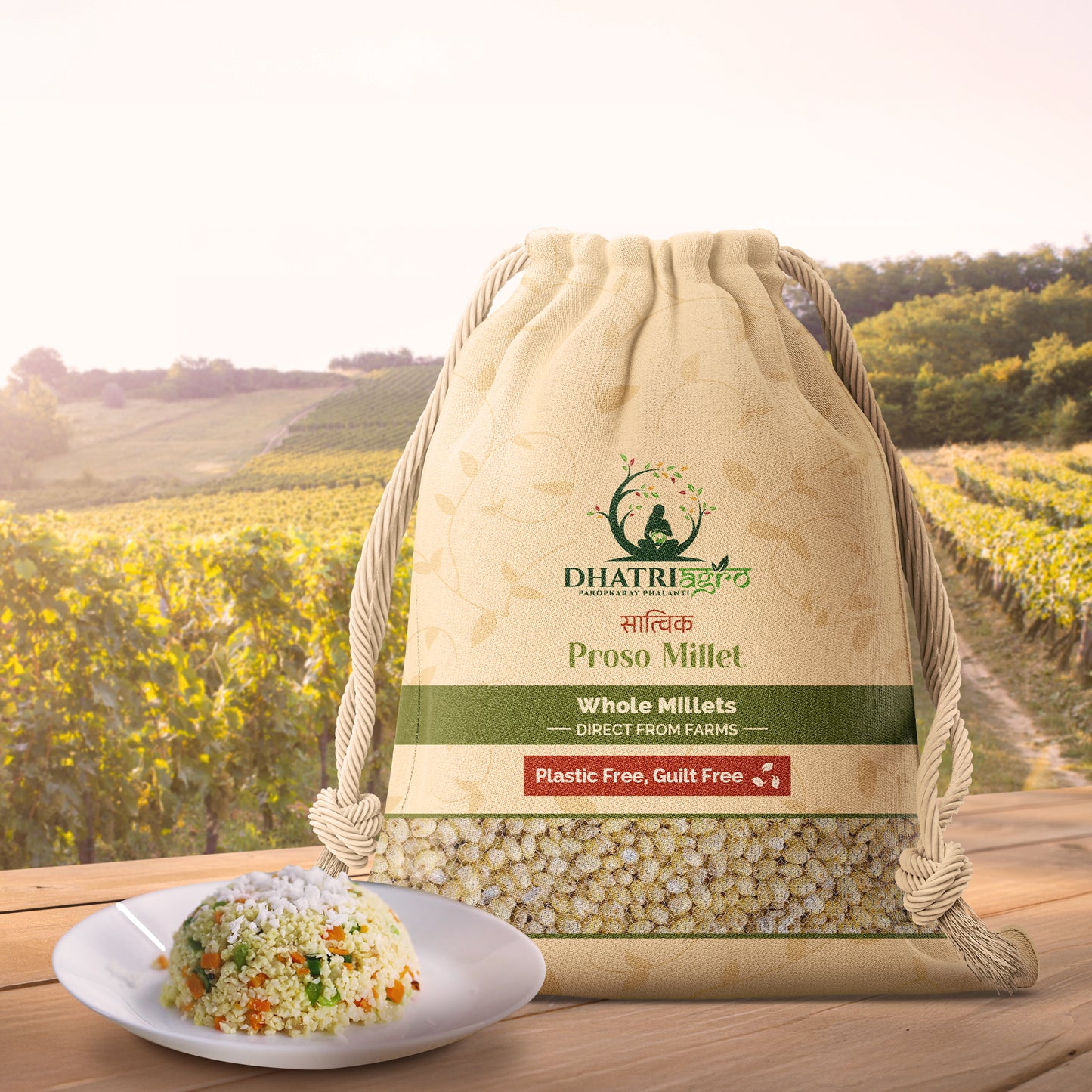 Unpolished Proso Millet, 1 Kg | Organic Chena | Farm Fresh | Low GI | Vegan | Natural | Pesticide Free