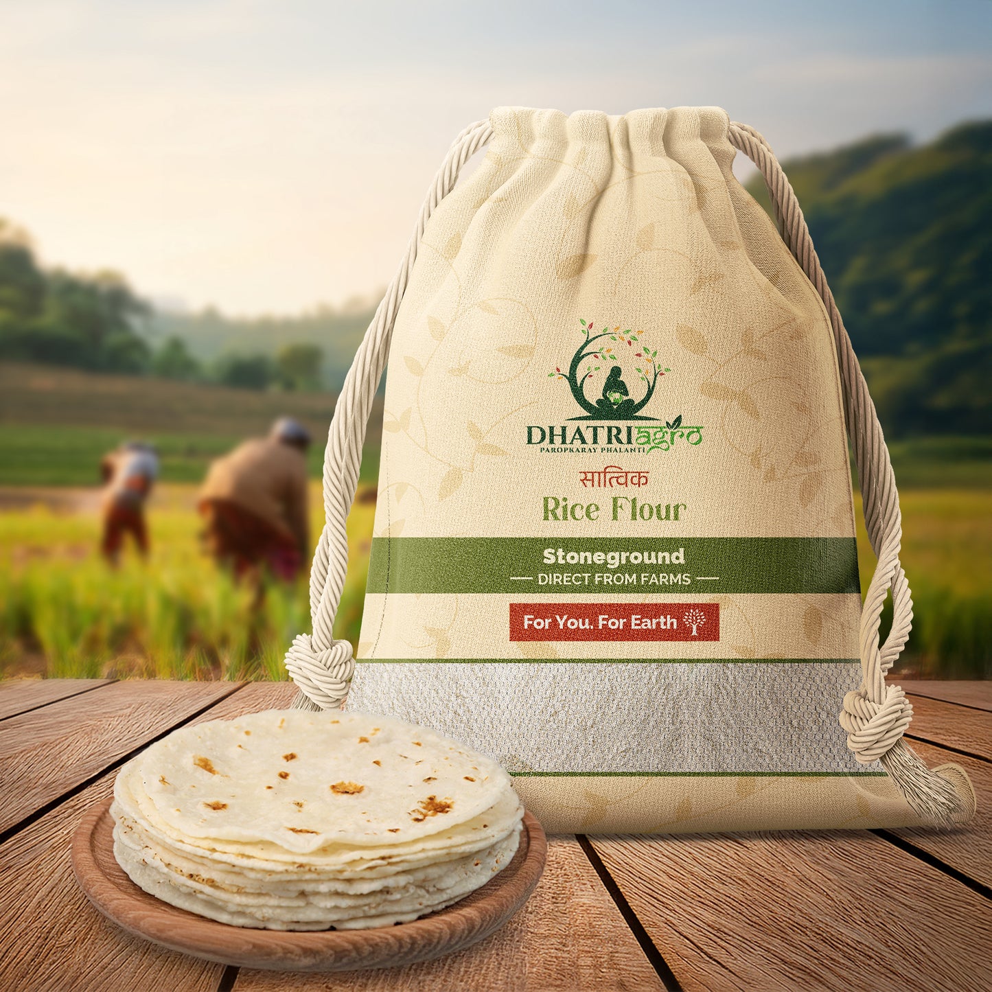 Stoneground Chawal Atta, 1 Kg | Organic Rice Flour | Farm Fresh | Gluten Free | Vegan | Natural | Chemical Free