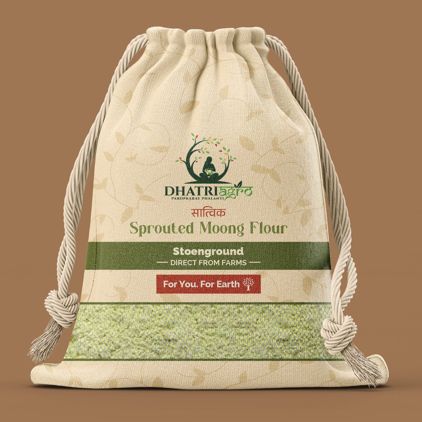 Dhatri Agro Sprouted Moong Flour, 1 Kg | Moong Dal ka Atta | High Protein, Easy to Digest | Natural, Preservative-Free | Eco-Friendly