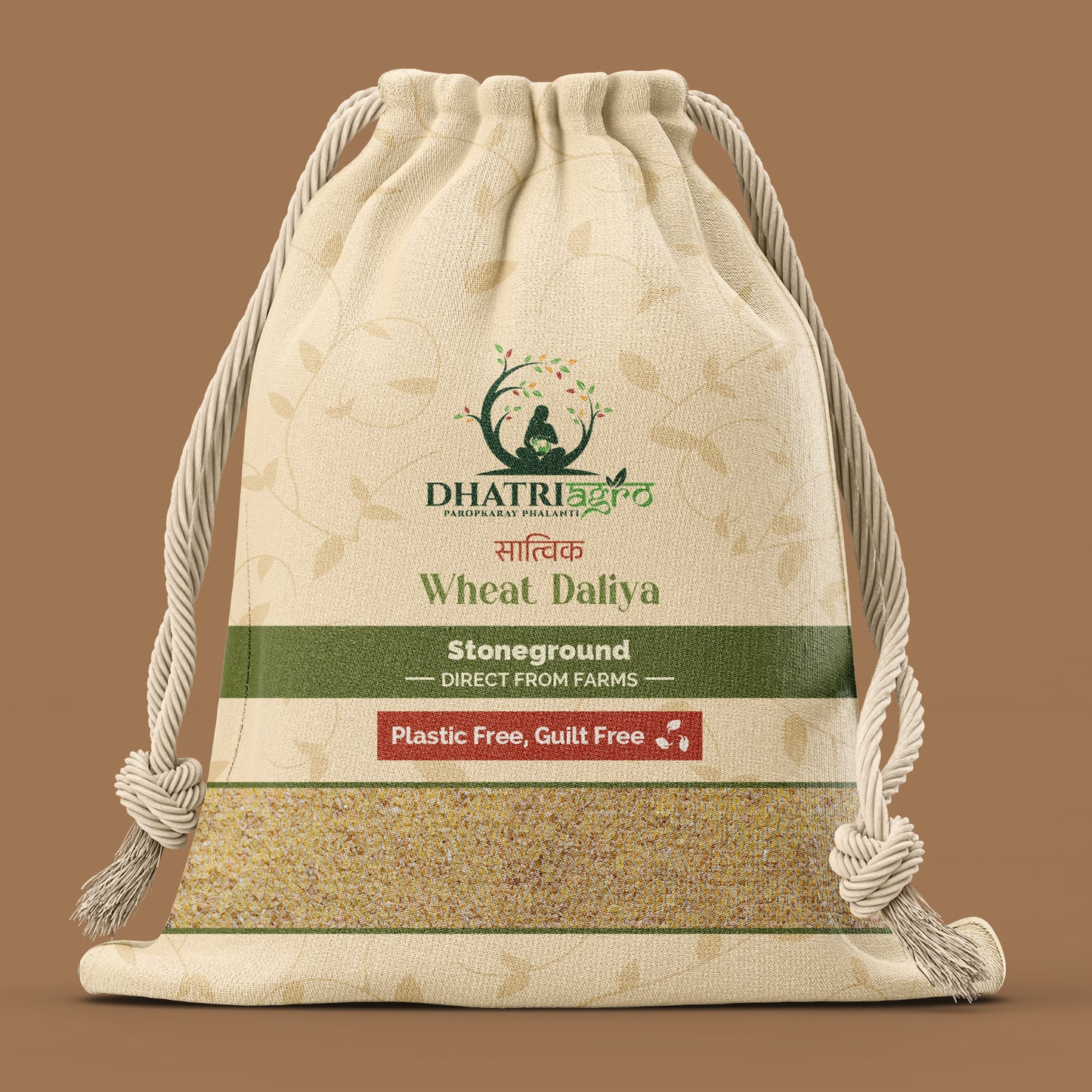 Stoneground Wheat Daliya, 1 Kg | Organic Samba Rava | Farm Fresh | Low GI | Diabetic Friendly | Flavorful | Pesticide Free
