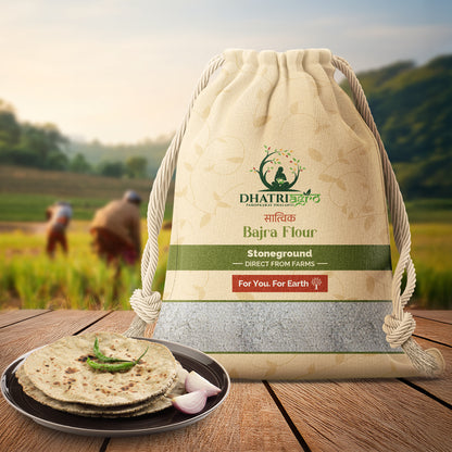 Stoneground Bajra Flour/Atta,1 Kg | Organic Pearl Millet Flour | Farm fresh |Gluten Free |Low GI | Chemical Free