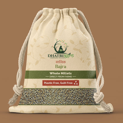 Unpolished Bajra, 1 Kg | Organic Pearl Millet | Farm Fresh | Low Sugar | Gluten Free | Natural | Pesticide Free