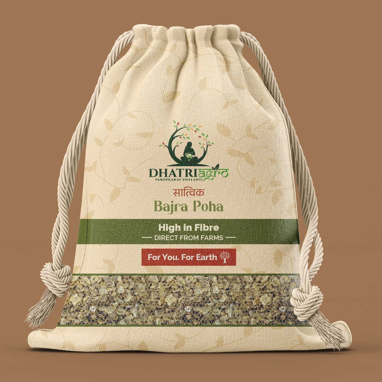 Dhatri Agro Bajra Poha, 500g | Pearl Millet Flakes | Light, Fibre-Rich Breakfast | Natural, Preservative-Free | Eco-Friendly