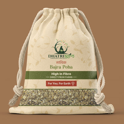 Dhatri Agro Bajra Poha, 500g | Pearl Millet Flakes | Light, Fibre-Rich Breakfast | Natural, Preservative-Free | Eco-Friendly