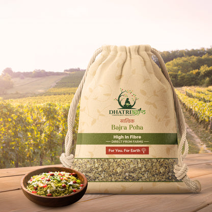 Dhatri Agro Bajra Poha, 500g | Pearl Millet Flakes | Light, Fibre-Rich Breakfast | Natural, Preservative-Free | Eco-Friendly