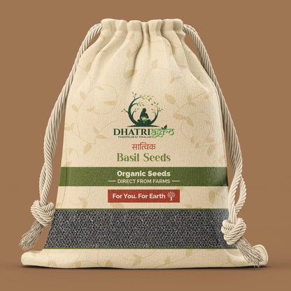 Dhatri Agro Raw Basil Seeds, 250g | Sabja Beej for Cooling and Digestion | High Fibre | Gut and Skin Cleanser | Hydrating Superfood | Eco-Friendly Packaging