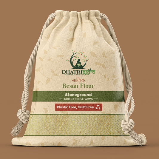 Stoneground Besan Flour,1 Kg | Organic Gram Flour | Farm Fresh | Iron Rich | Gluten Free | Natural | Chemical Free