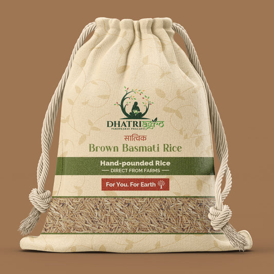Handpounded Brown Basmati Rice, 1 Kg | Organic Rice | Farm Fresh | Gluten Free | Low GI | Flavourful | Natural