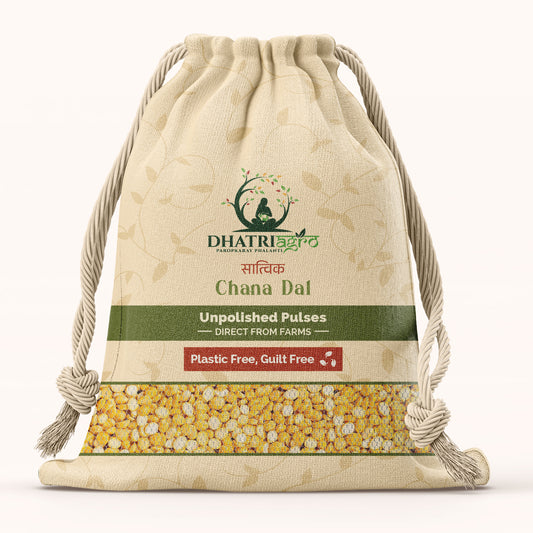 Unpolished Chana Dal, 1 Kg | Organic Split Yellow Chickpeas | Farm Fresh | Gluten Free | Protein Rich | Maharashtra Pulses | Chemical Free