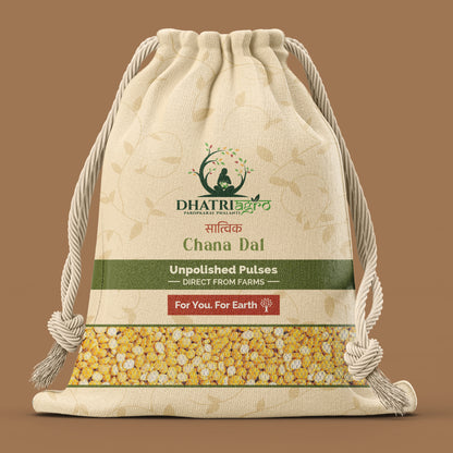 Unpolished Chana Dal, 1 Kg | Organic Split Yellow Chickpeas | Farm Fresh | Gluten Free | Protein Rich | Maharashtra Pulses | Chemical Free