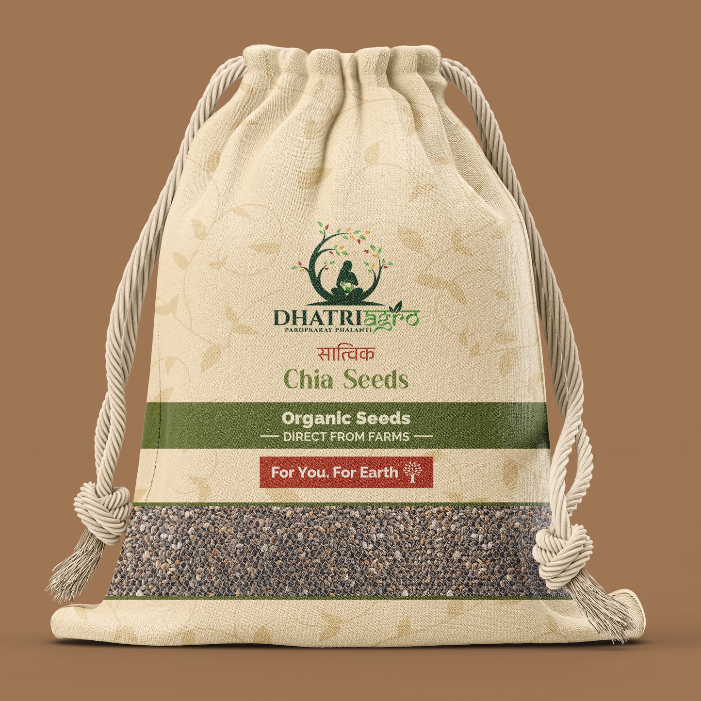Dhatri Agro Raw Chia Seeds, 250g | Omega-3 and Fibre Rich | Plant-Based Protein | Gluten-Free Superfood | Weight-Friendly | Heart and Gut Support | Eco-Friendly Pack