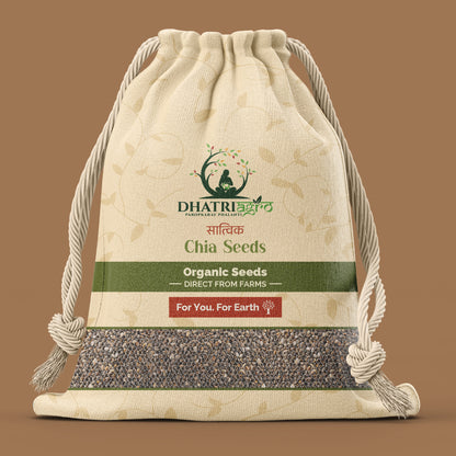 Dhatri Agro Raw Chia Seeds, 250g | Omega-3 and Fibre Rich | Plant-Based Protein | Gluten-Free Superfood | Weight-Friendly | Heart and Gut Support | Eco-Friendly Pack