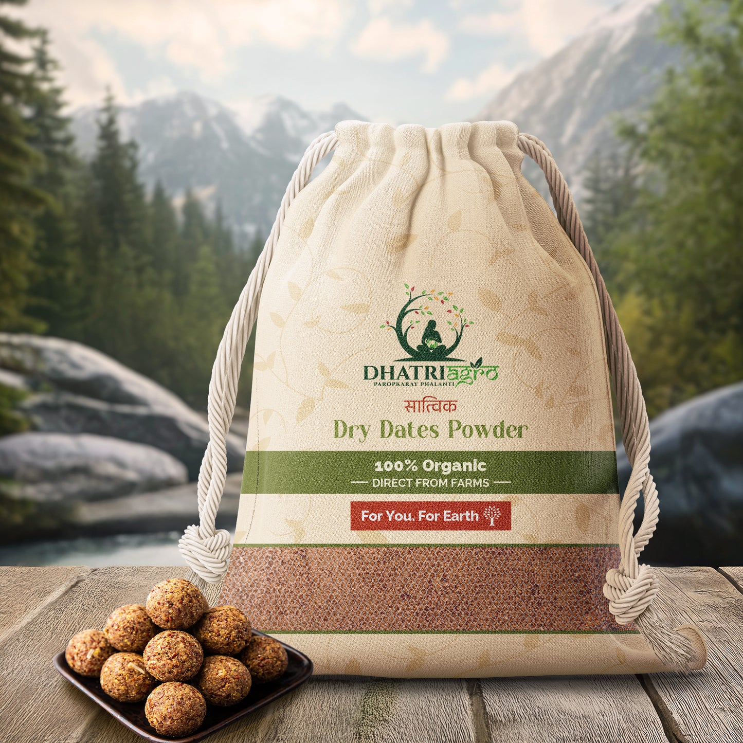 Dhatri Agro Dry Dates Powder, 1Kg | Kharek Powder | Iron-Rich, Natural Sweetener for Kids & Adults | No Additives, Preservative-Free | Eco-Friendly