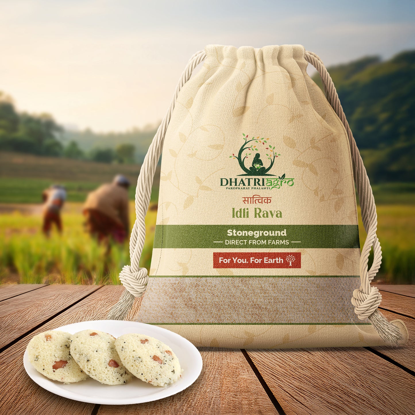 Stoneground Idli Rava, 1 Kg | Organic Rava Idli Mix | Farm Fresh | Gluten Free | Low GI | Flavorful | Chemical Free