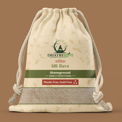 Stoneground Idli Rava, 1 Kg | Organic Rava Idli Mix | Farm Fresh | Gluten Free | Low GI | Flavorful | Chemical Free