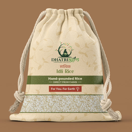 Handpounded Idli Rice, 1 Kg | Organic Usna Chawal | Farm Fresh | Gluten-Free | Low GI | Fragrant | Natural