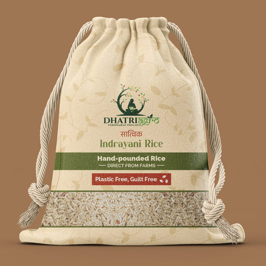 Handpounded Indrayani Rice, 1 Kg | Organic Brown Rice (HP) | Farm Fresh | High Fiber | Gluten Free | Flavourful | Chemical Free