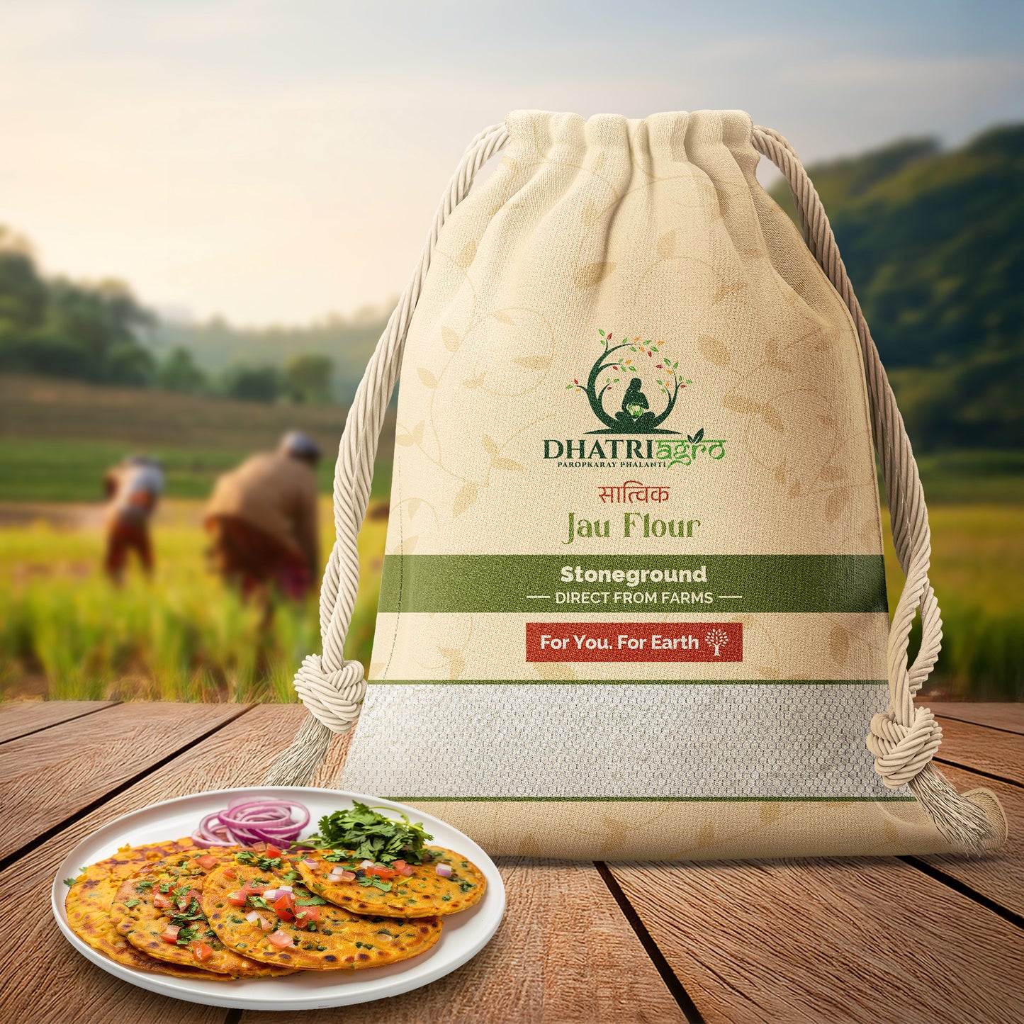 Stoneground Jau Atta, 1 Kg | Organic Pearl Barley Flour | Farm Fresh | Low GI | Gluten Free |Natural | Chemical Free