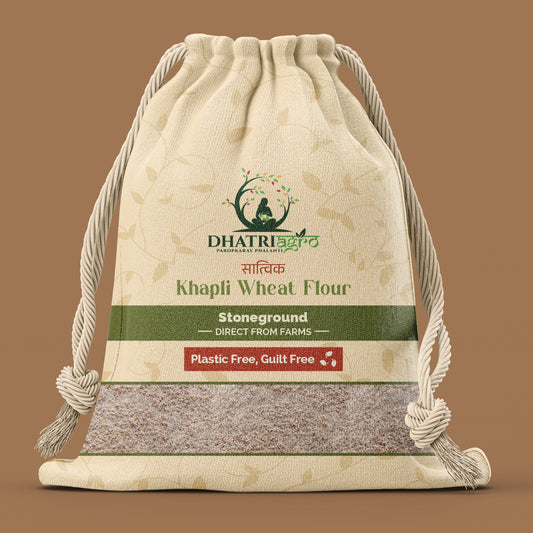 Stoneground Khapali Atta, 1 Kg | Organic Emmer Wheat Flour | Farm Fresh | Low GI | Diabetic Friendly | Pesticide Free
