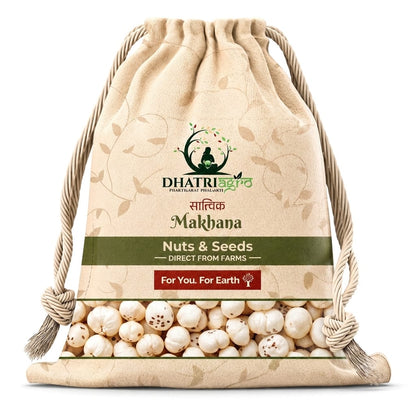 Dhatri Premium Phool Makhana (Fox Nuts) | Single Origin Mithila, Bihar | Traditionally Processed | Healthy Vrat & Fasting Snack | Naturally Rich in Protein & Fibre | Gluten Free Lotus Seeds 100Gram