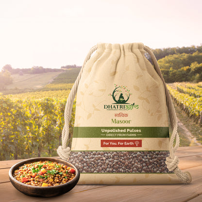 Unpolished Masoor, 1 Kg | Organic Red Letils Whole | Farm Fresh | Vegan | Gluten Free | Latur Pulses | Pesticide Free