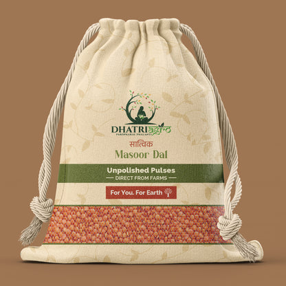 Unpolished Masoor Dal, 1 Kg | Organic Red Letils Split | Farm Fresh | Protein Rich | Gluten Free | Latur Pulses | Pesticide Free
