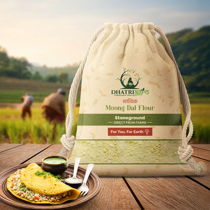 Stoneground Moong Dal Flour, 1 Kg | Organic Moong ki Dal ka Atta | Farm Fresh | Gluten Free | Low GI | Chemical Free