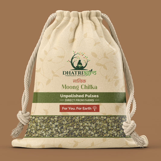 Dhatri Agro Unpolished Moong Chilka Dal, 1 Kg | Split Green Gram | Fibre-Rich | Easy to Digest | No Polish | Protein-Rich | Sustainable & Clean | Eco-Friendly Pack