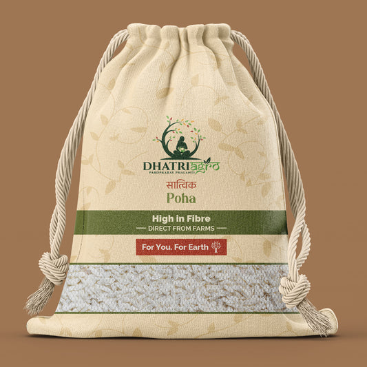 Handpounded White Poha, 1 Kg | Organic Beaten Rice | Farm Fresh | Vegan | Low GI | HIghly Aromatic | Natural