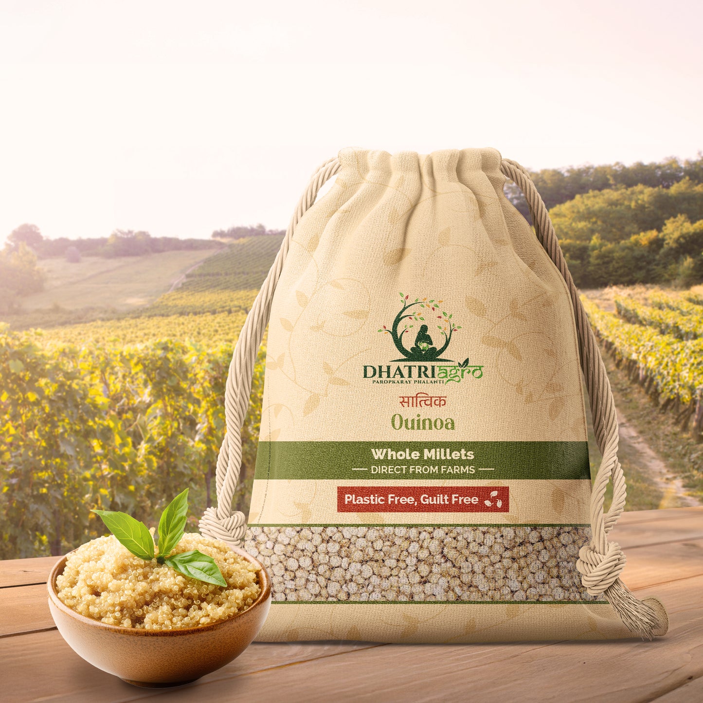 Unpolished Quinoa (White), 1 Kg | Organic Bathua | Farm Fresh | Fiber Rich | Low GI | Natural | Pesticide Free