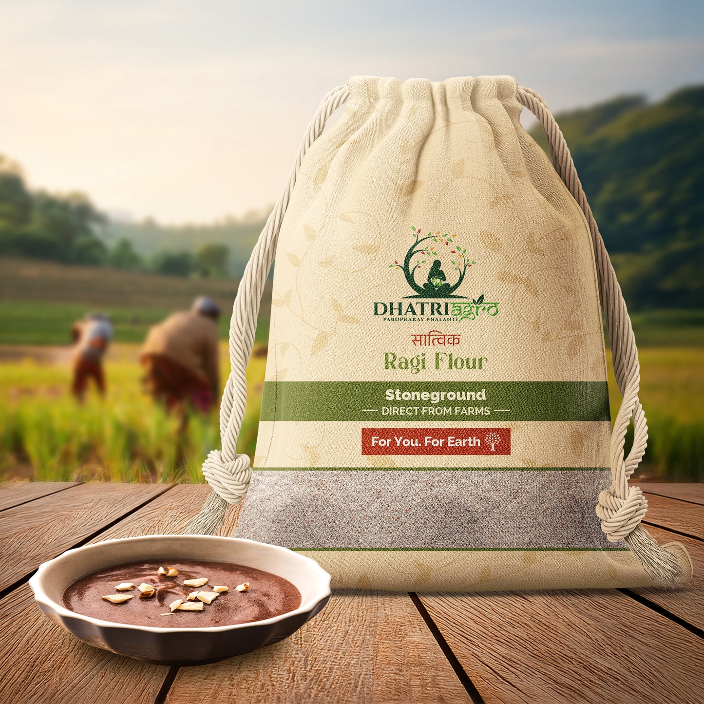 Stoneground Ragi Flour, 1 Kg | Organic Finger Millet Flour | Farm Fresh | Gluten Free | Vegan | Pesticide Free