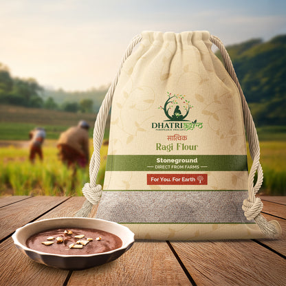 Stoneground Ragi Flour, 1 Kg | Organic Finger Millet Flour | Farm Fresh | Gluten Free | Vegan | Pesticide Free