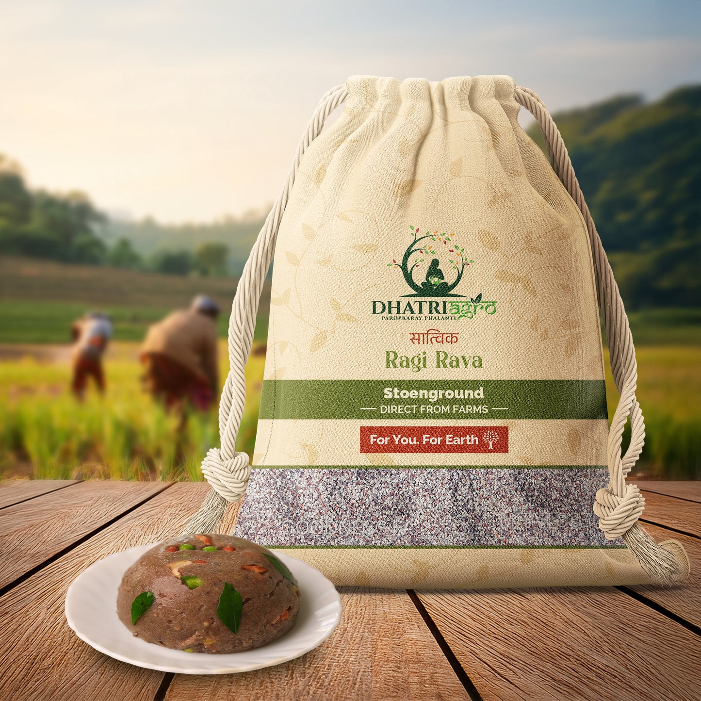 Dhatri Agro Ragi Rava, 1 Kg | Nachni Suji | Diabetic-Friendly, Iron-Rich | Natural, Chemical-Free | Eco-Friendly