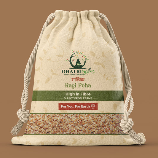 Dhatri Agro Ragi Poha, 500g | Nachni Flakes | Iron-Rich, Diabetic-Friendly | No Additives, Gluten-Free | Eco-Friendly