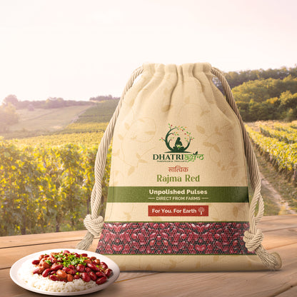 Unpolished Rajma Red, 1 Kg | Organic Kidney Beans | Farm Fresh | Vegan | Gluten Free | Highly Aromatic | Chemical Free