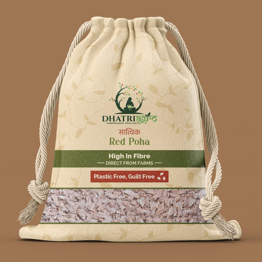 Handpounded Red Poha, 1 Kg | Organic Chira | Farm Fresh | Gluten Free | Low GI | Fragrant | Pesticide Free