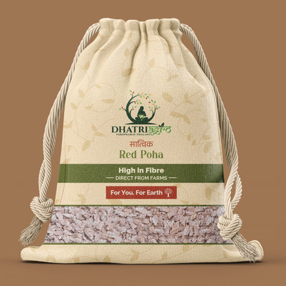 Handpounded Red Poha, 1 Kg | Organic Chira | Farm Fresh | Gluten Free | Low GI | Fragrant | Pesticide Free