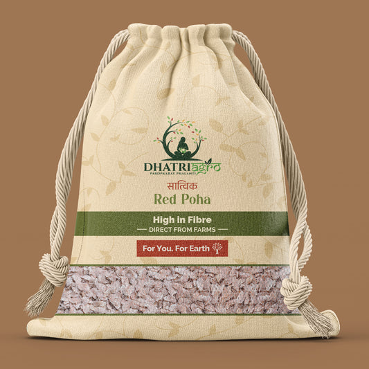 Handpounded Red Poha, 1 Kg | Organic Chira | Farm Fresh | Gluten Free | Low GI | Fragrant | Pesticide Free