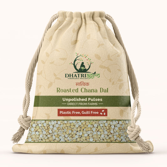 Unpolished Roasted Chana Dal, 1 Kg | Organic Split Bengal gram | Farm Fresh | Gluten Free | Low GI | Flavourful | Chemical Free