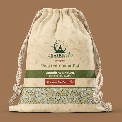 Unpolished Roasted Chana Dal, 1 Kg | Organic Split Bengal gram | Farm Fresh | Gluten Free | Low GI | Flavourful | Chemical Free
