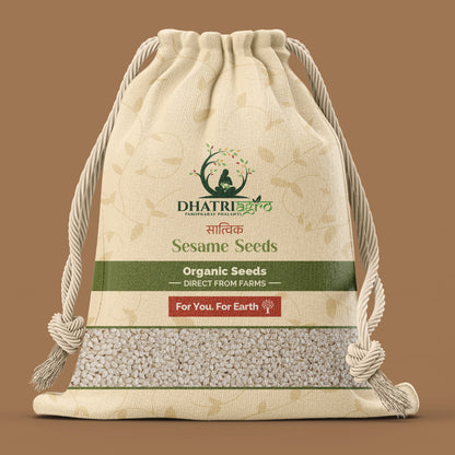 Organic Til, 1 Kg | White Sesame | Farm Fresh | Gluten Free | Omega 3 Rich | Natural | Chemical Free