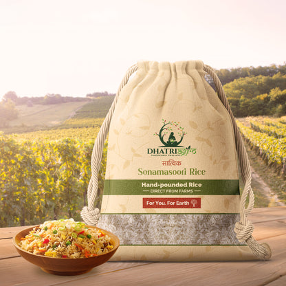 Unpolished Sonamasoori Rice, 1 Kg | Organic Samba Masoori | Farm Fresh | Gluten Free | Rich in Fiber | Flavourful | Natural