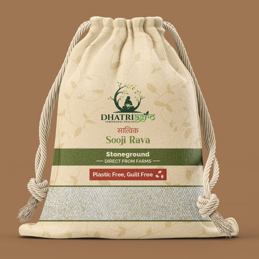 Stoneground Sooji/Rava, 1 Kg | Organic Semolina | Farm Fresh | Vegan | Low Fat | Flavorful | Chemical Free